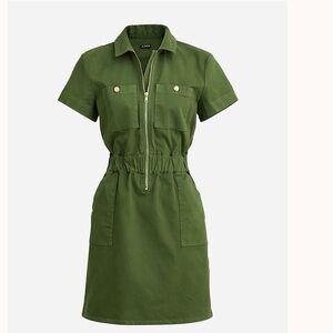 J. Crew Green Polo Collar Mini Dress